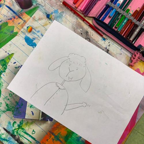 Fertig gezeichntes Bild: ein Schaf