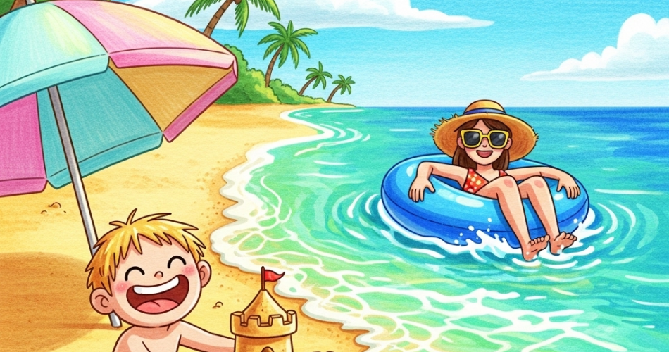 Bild von Kindern am Strand