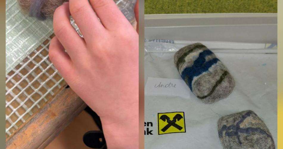 Fertige Werkstücke vom Nassfilzen